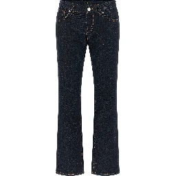 Blue Cotton Bootcut Jeans