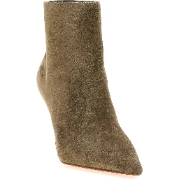 Beige Calfskin Ankle Boots