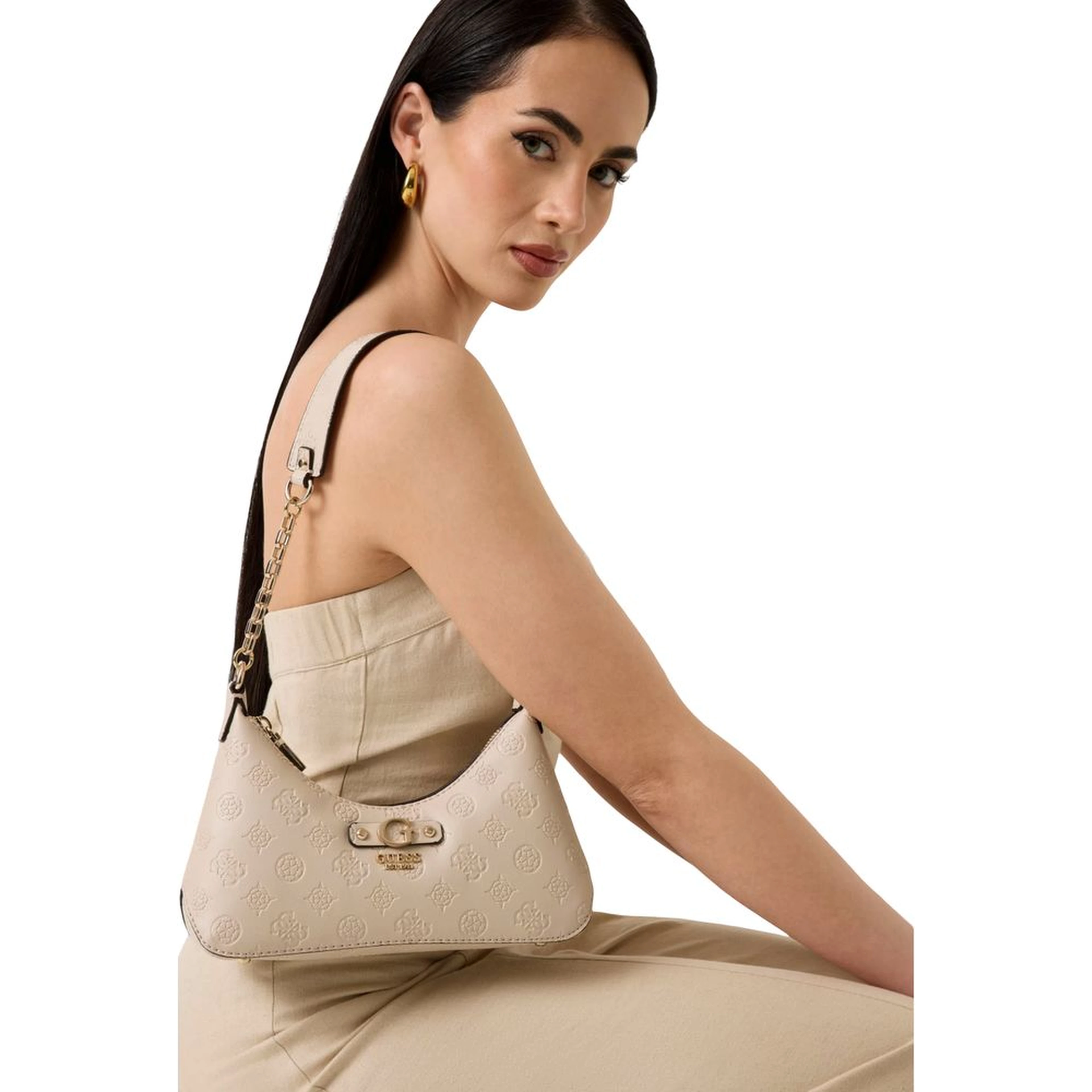 Beige Polyethylene Handbag