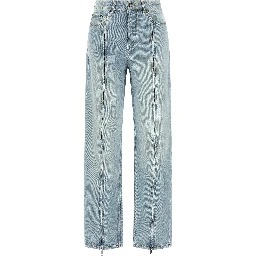 Blue Organic Cotton Straight-Leg Jeans
