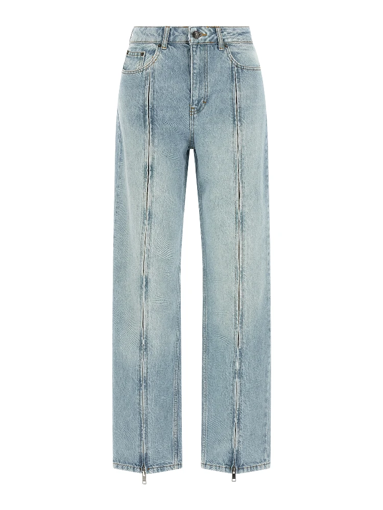 Blue Organic Cotton Straight-Leg Jeans