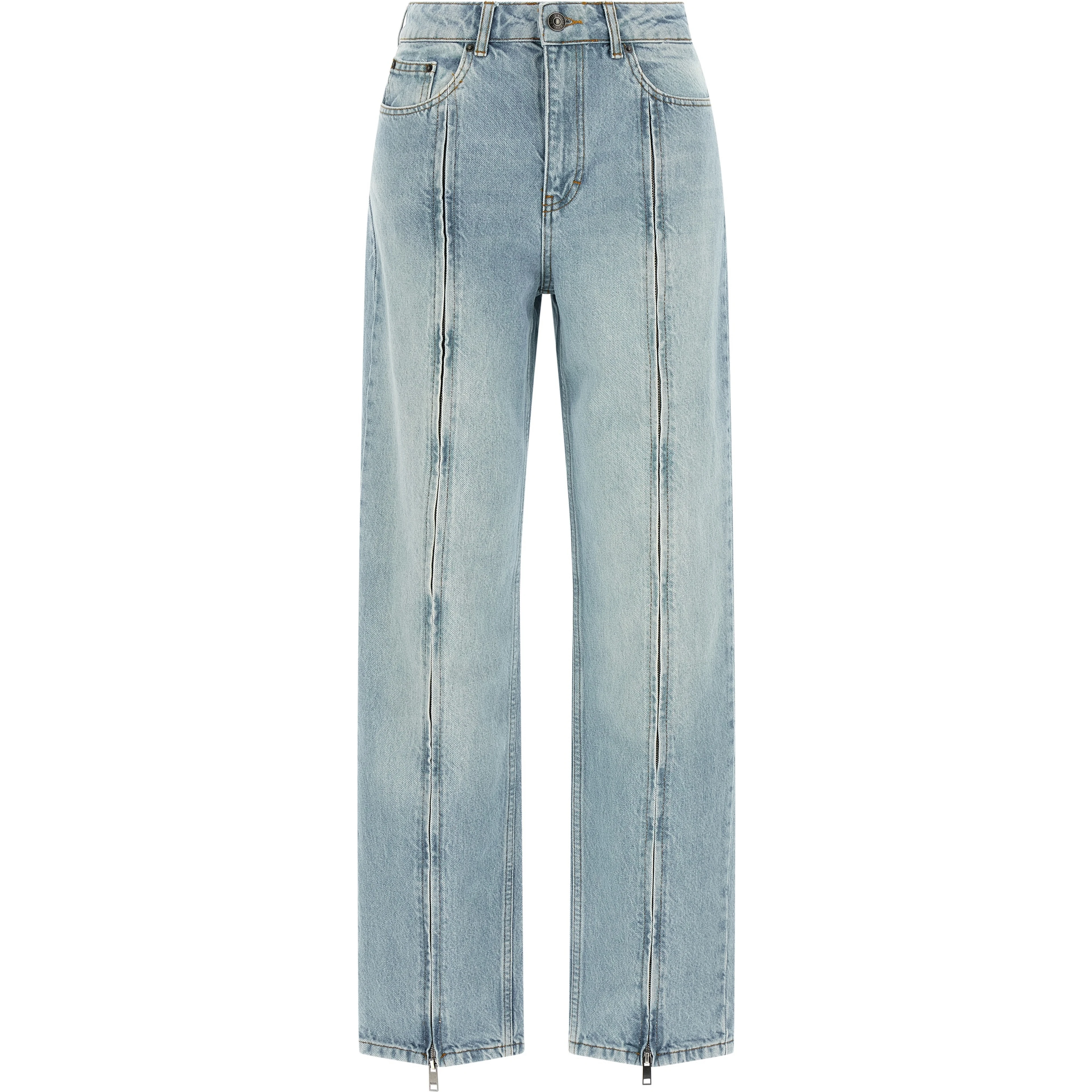 Blue Organic Cotton Straight-Leg Jeans