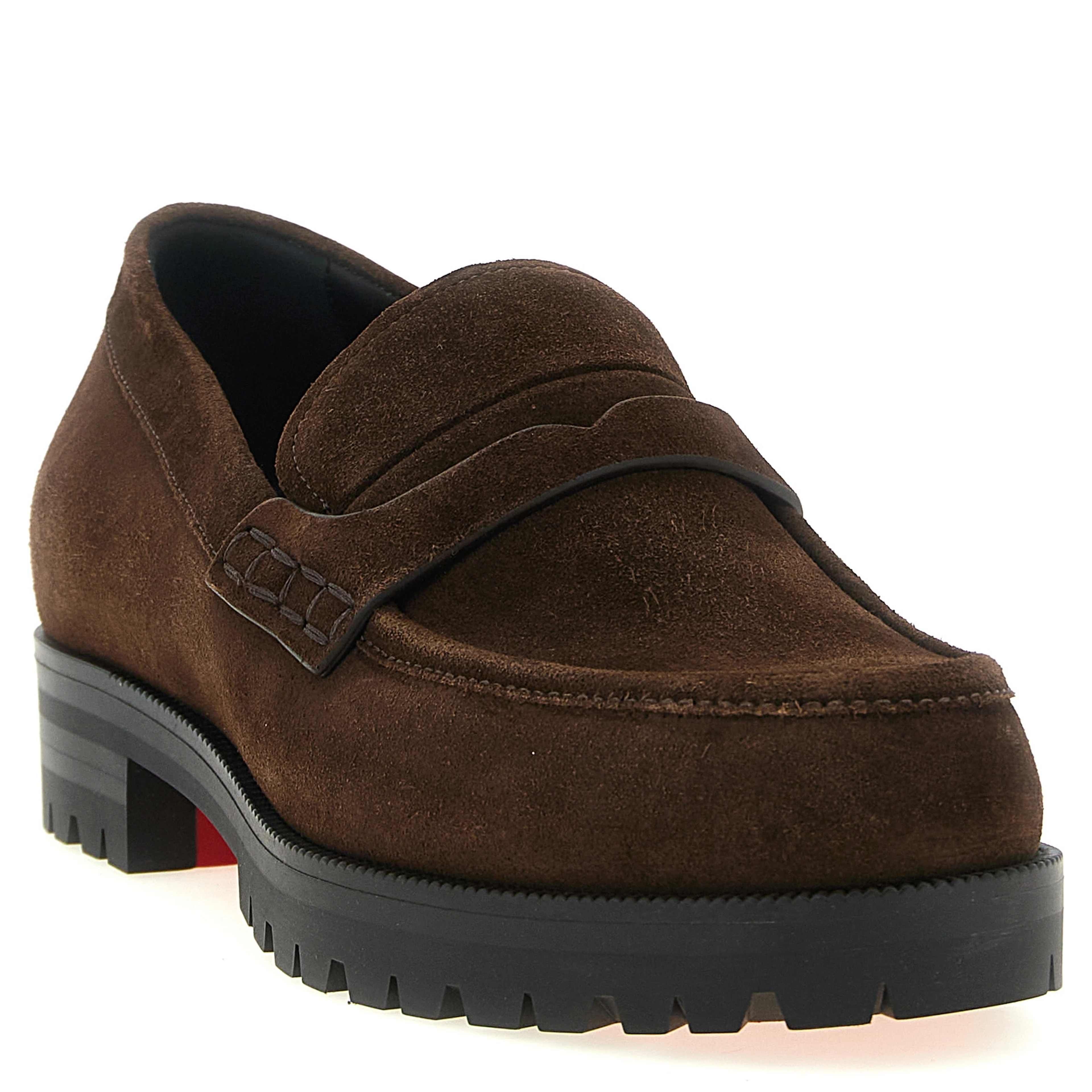 Brown Calfskin Slip-On Loafers