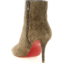 Beige Calfskin Ankle Boots