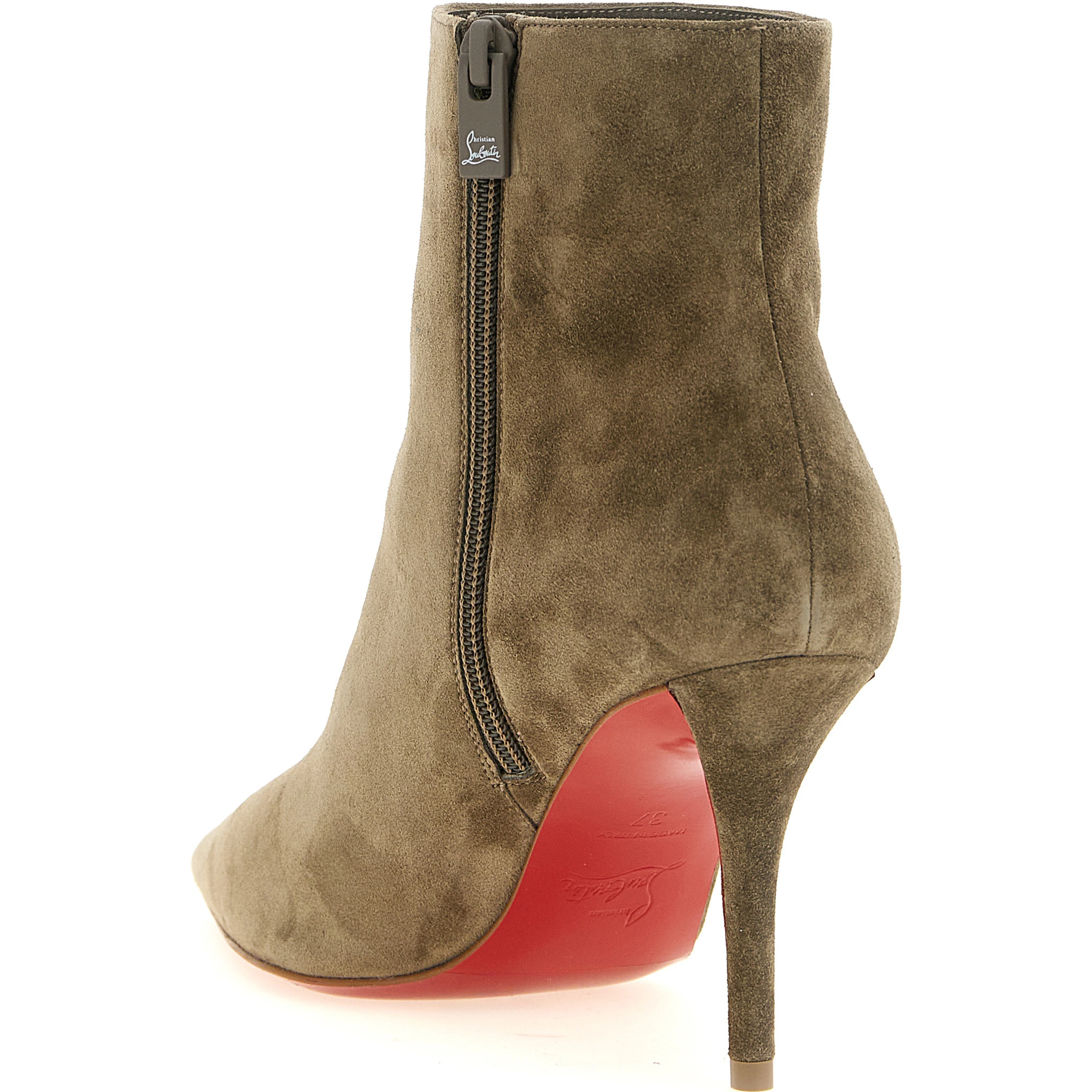 Beige Calfskin Ankle Boots