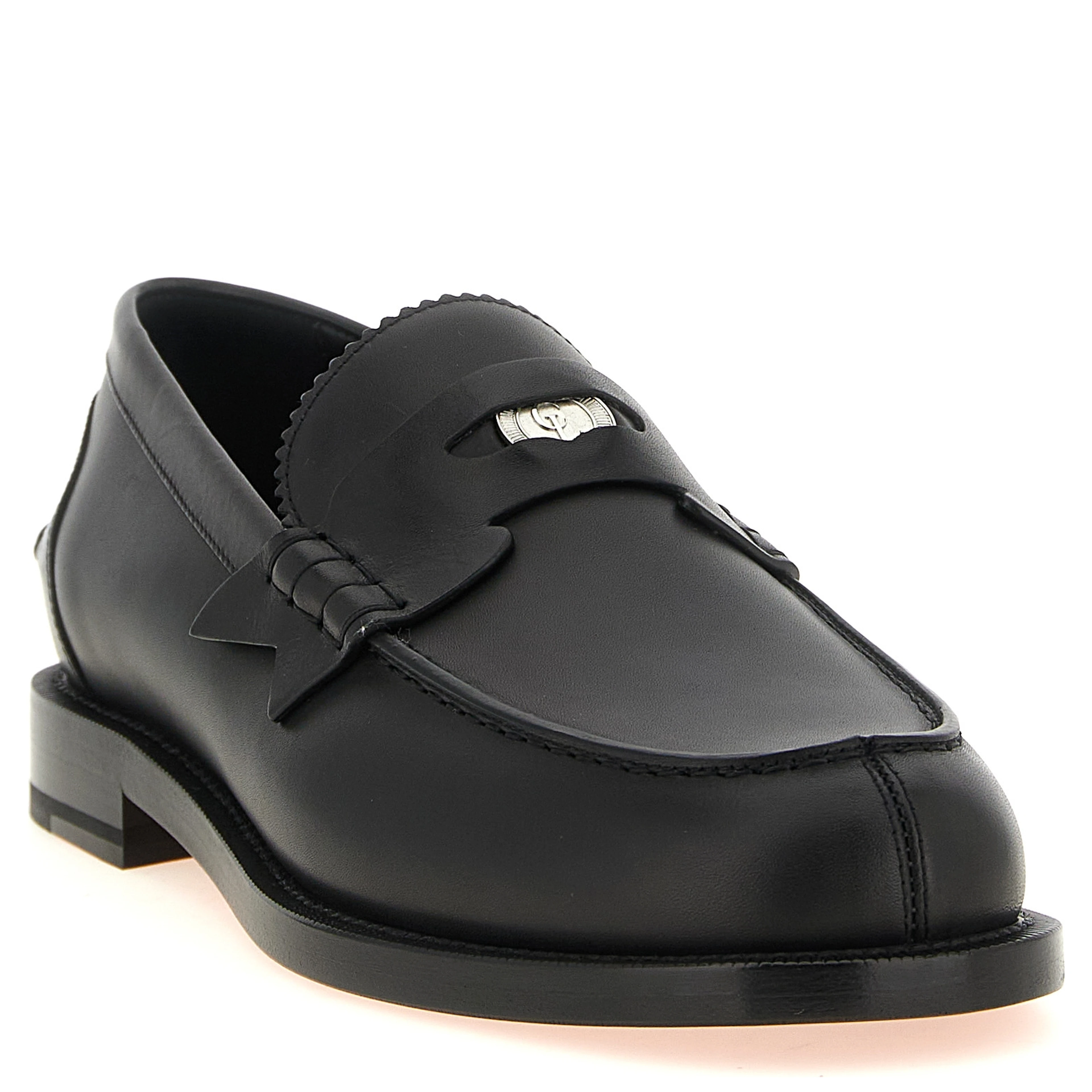 Black Calfskin Slip-On Loafers