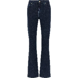 Blue Cotton Bootcut Jeans