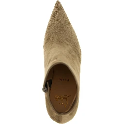 Beige Calfskin Ankle Boots