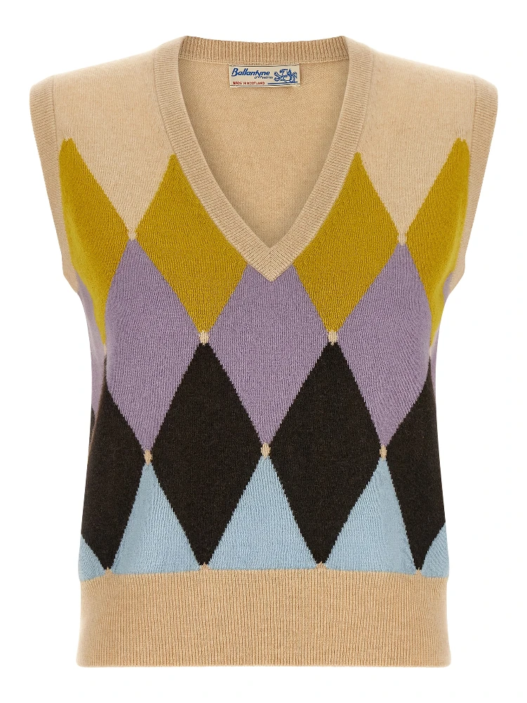 Beige Cashmere Sleeveless Jacket