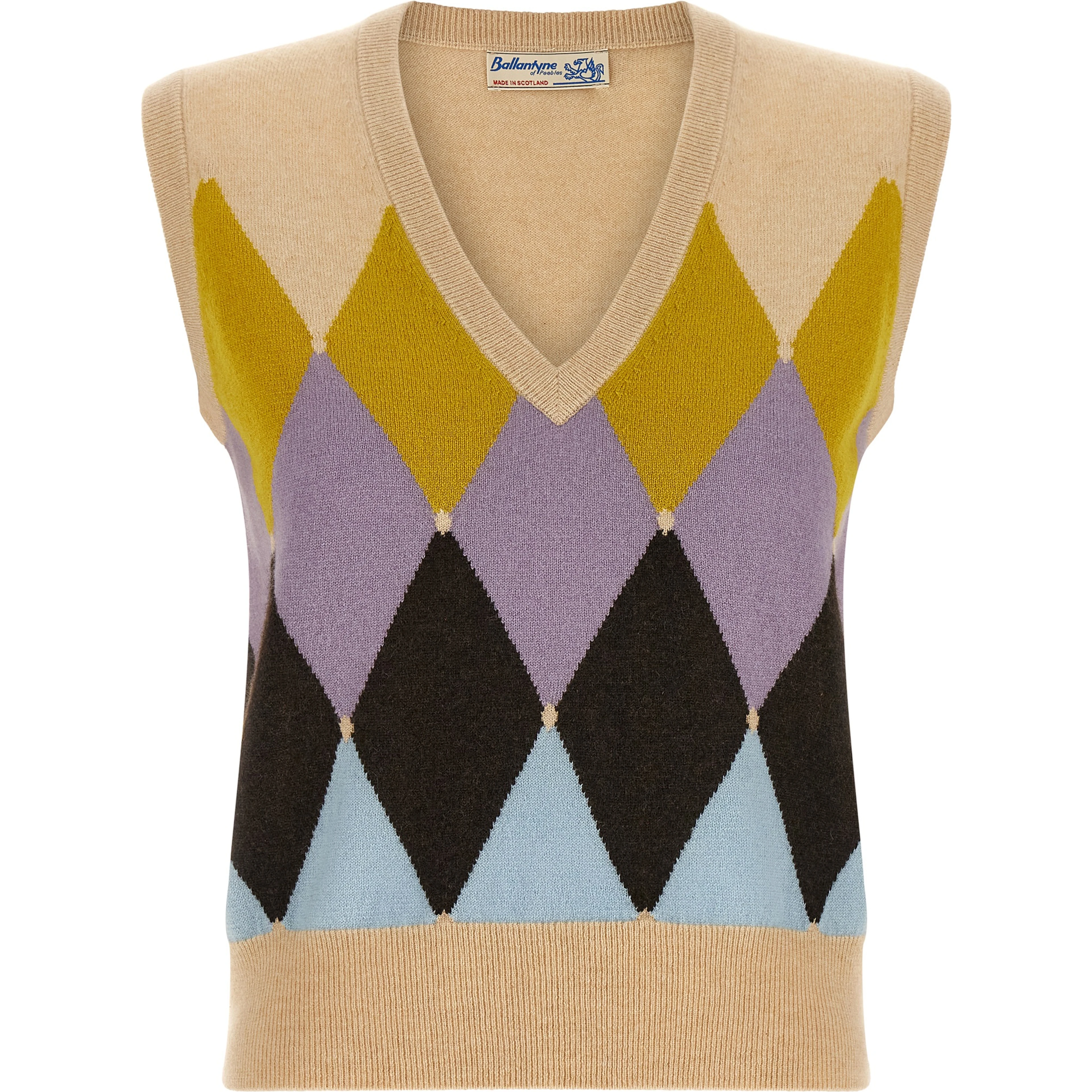 Beige Cashmere Sleeveless Jacket