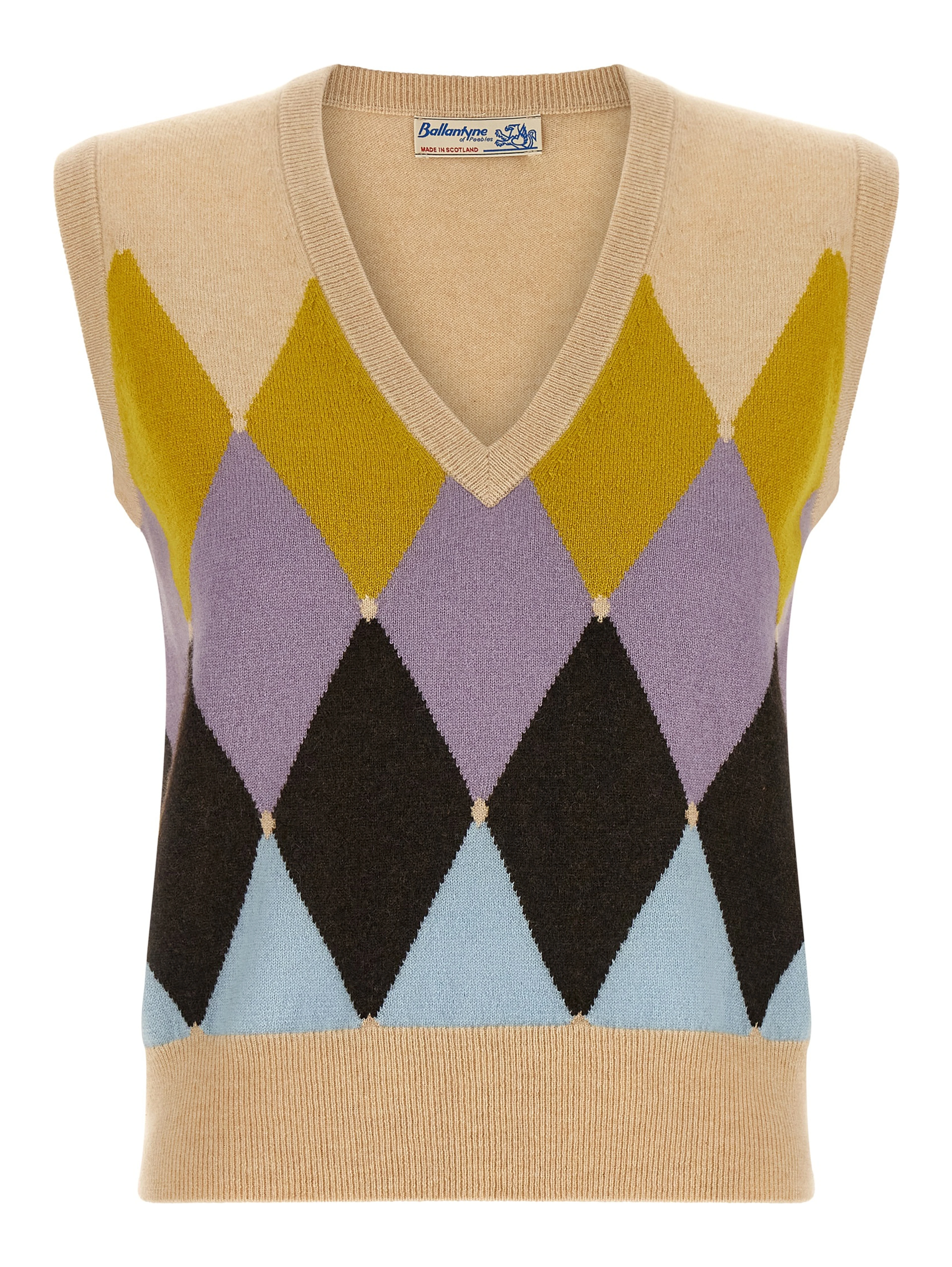 Beige Cashmere Sleeveless Jacket