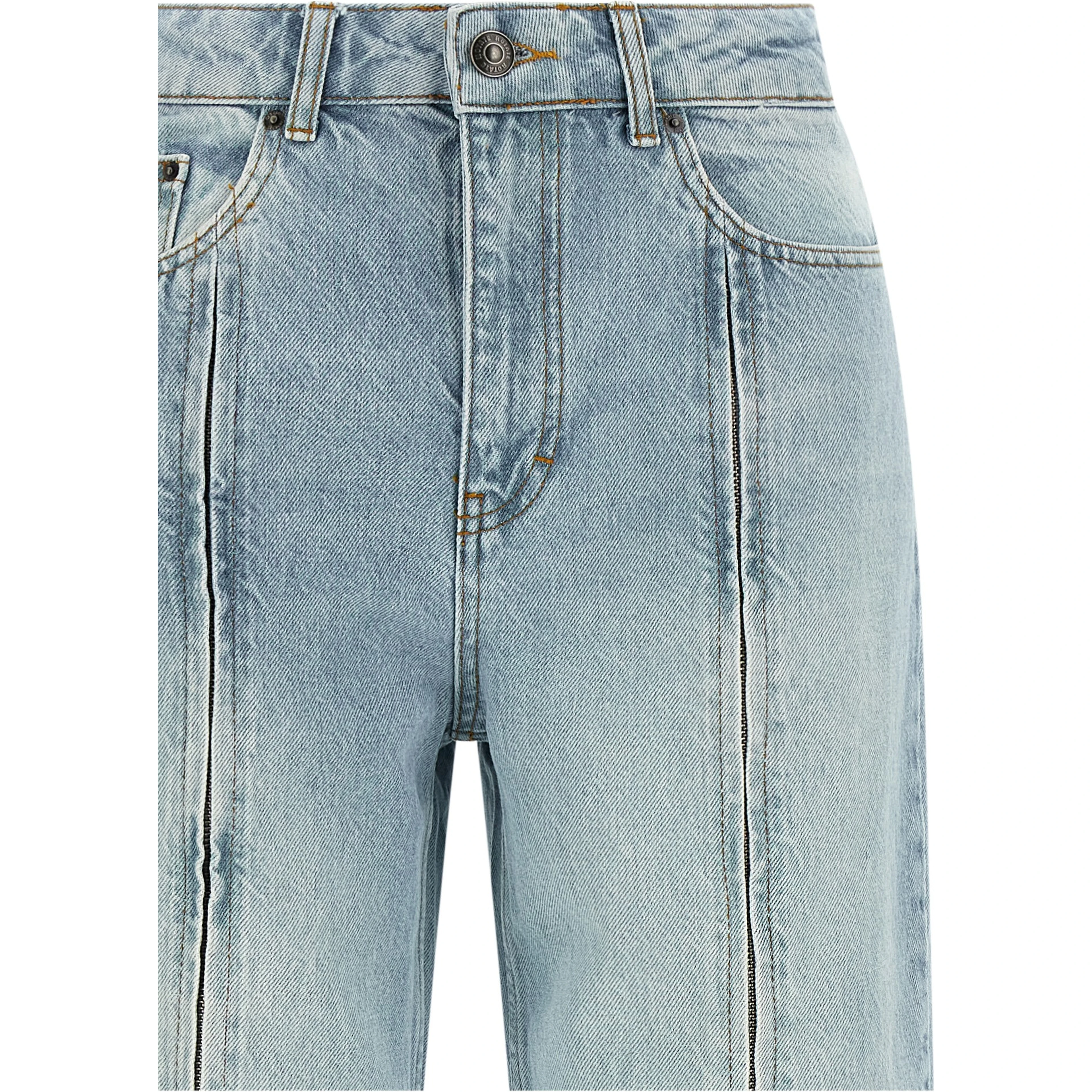 Blue Organic Cotton Straight-Leg Jeans