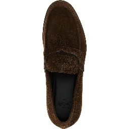 Brown Calfskin Slip-On Loafers