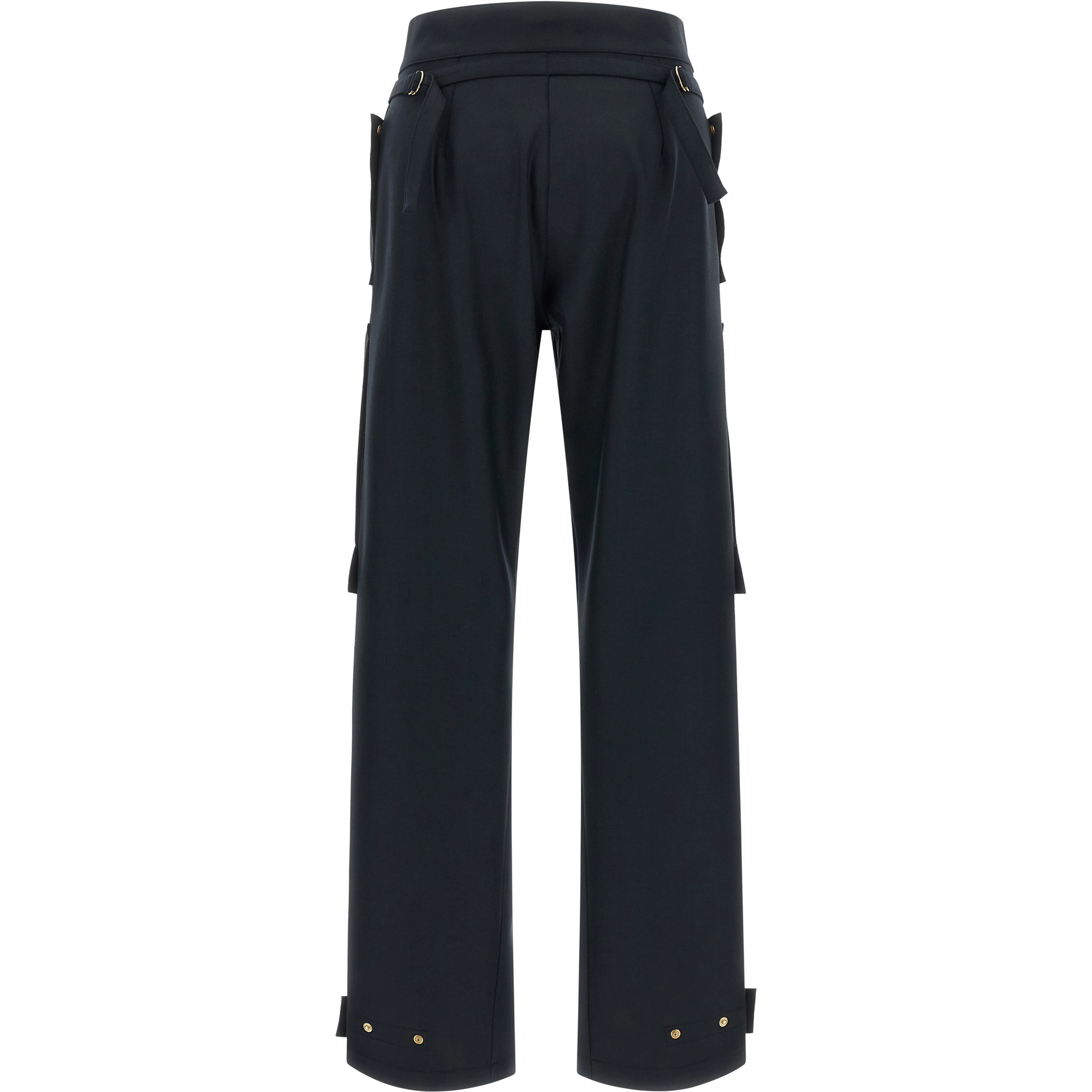 Blue Polyester Cargo Pants