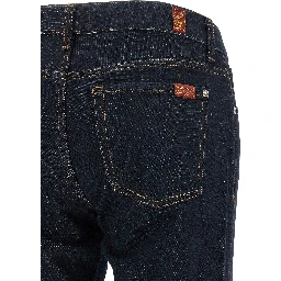 Blue Cotton Bootcut Jeans