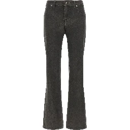 Gray Cotton Straight-Leg Jeans