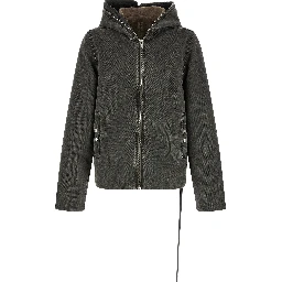 Gray Cotton Full-Length Jacket
