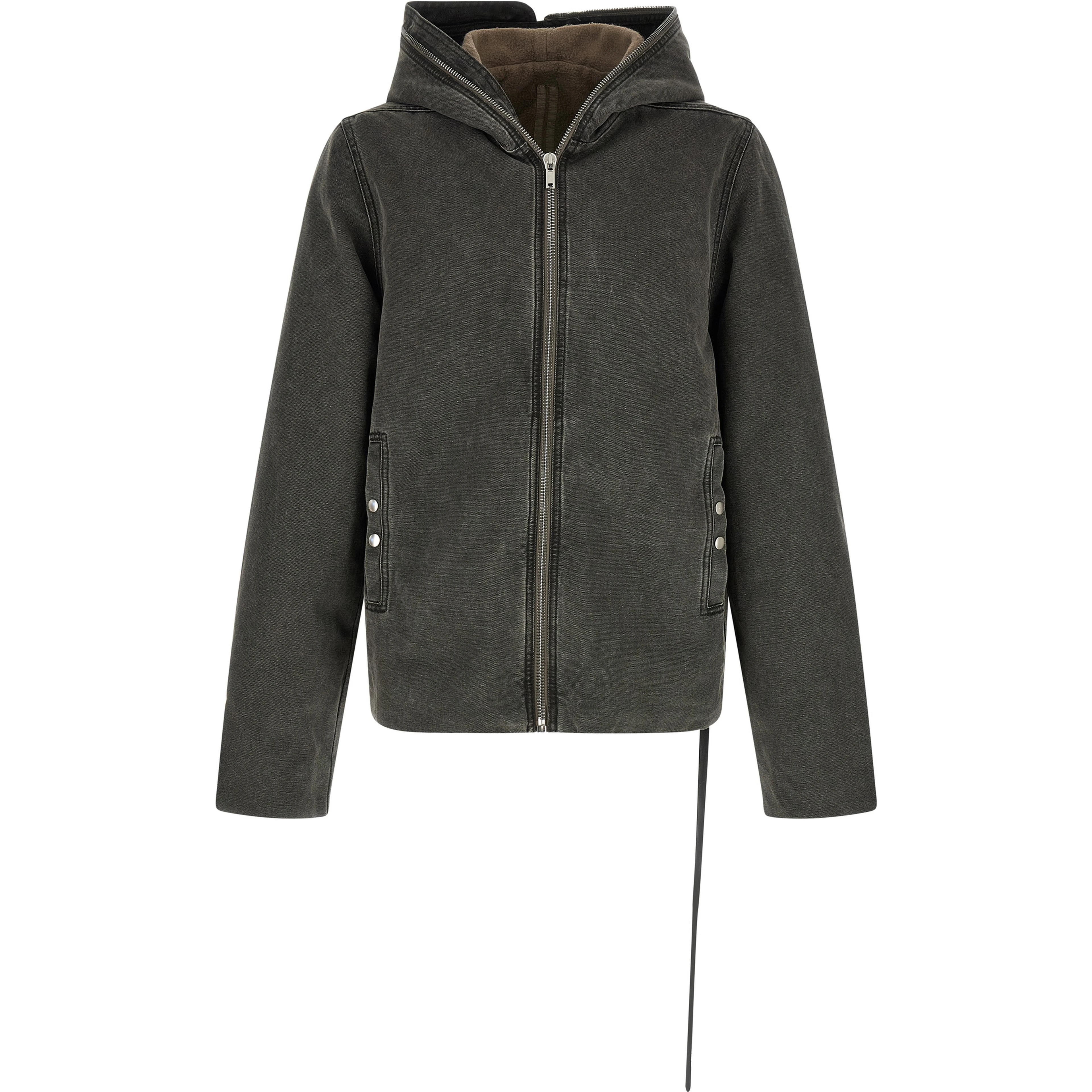 Gray Cotton Full-Length Jacket