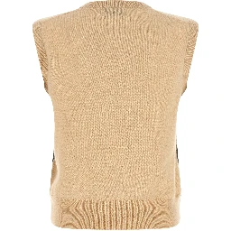 Beige Cashmere Sleeveless Jacket