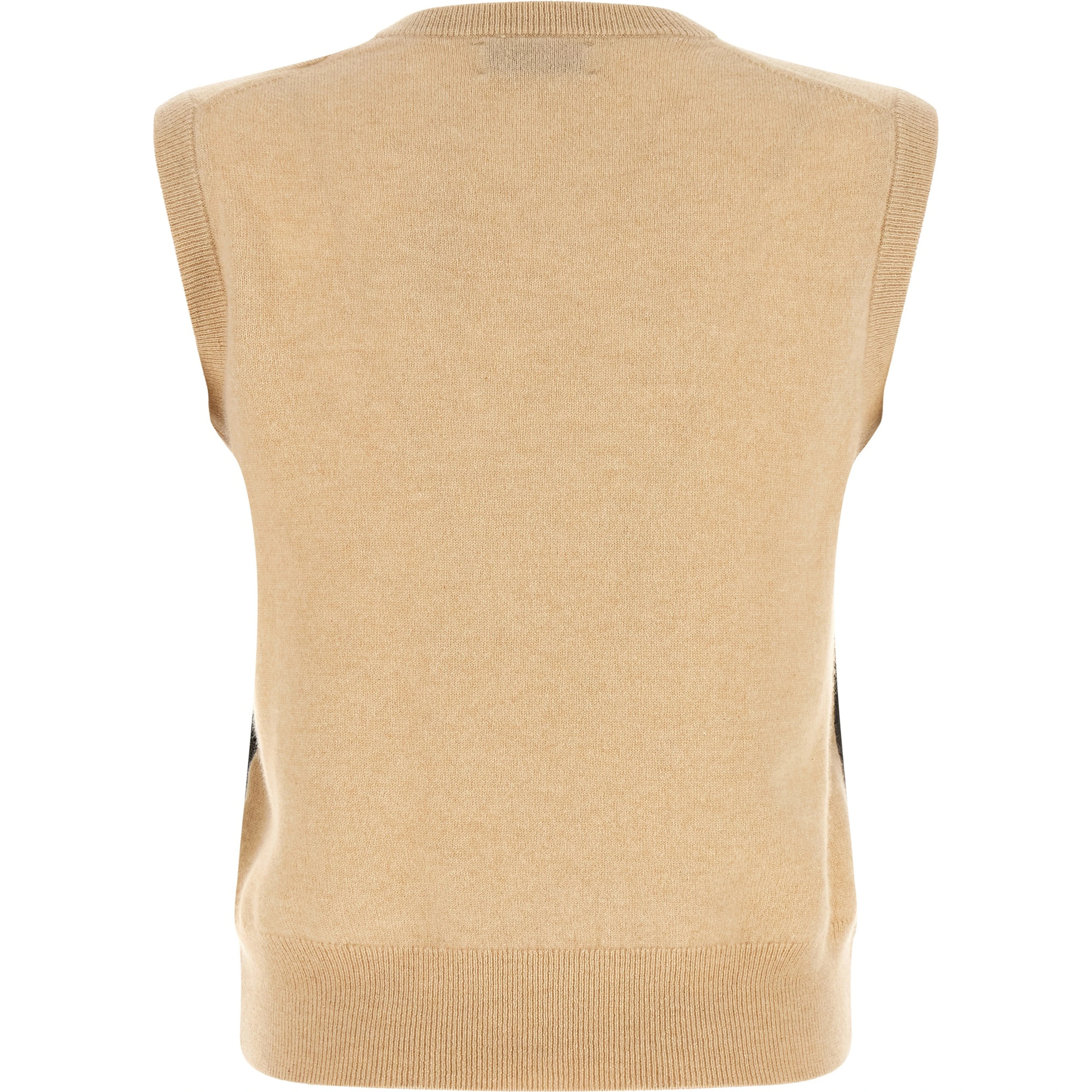 Beige Cashmere Sleeveless Jacket