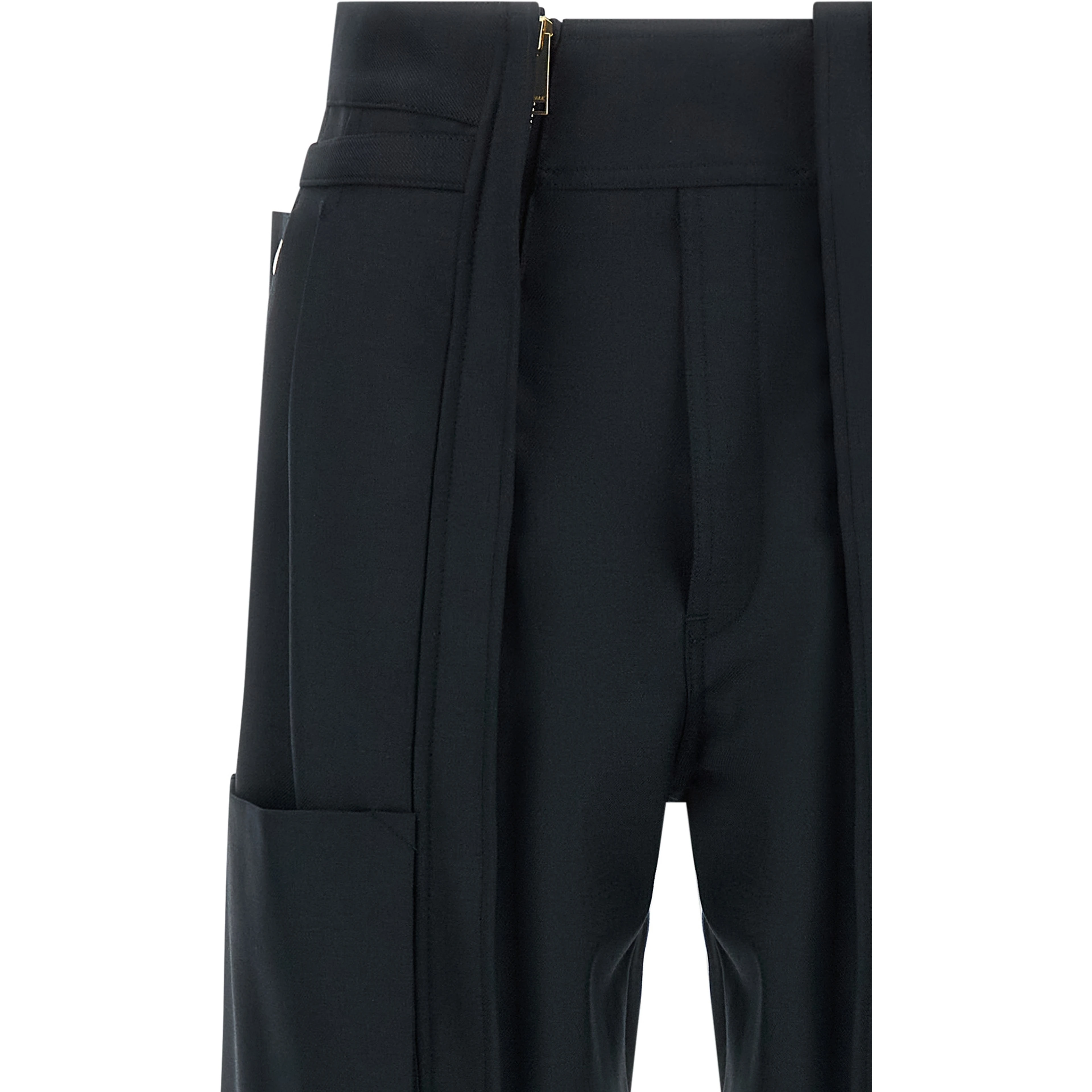Blue Polyester Cargo Pants