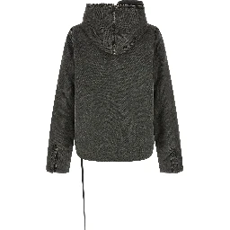 Gray Cotton Full-Length Jacket