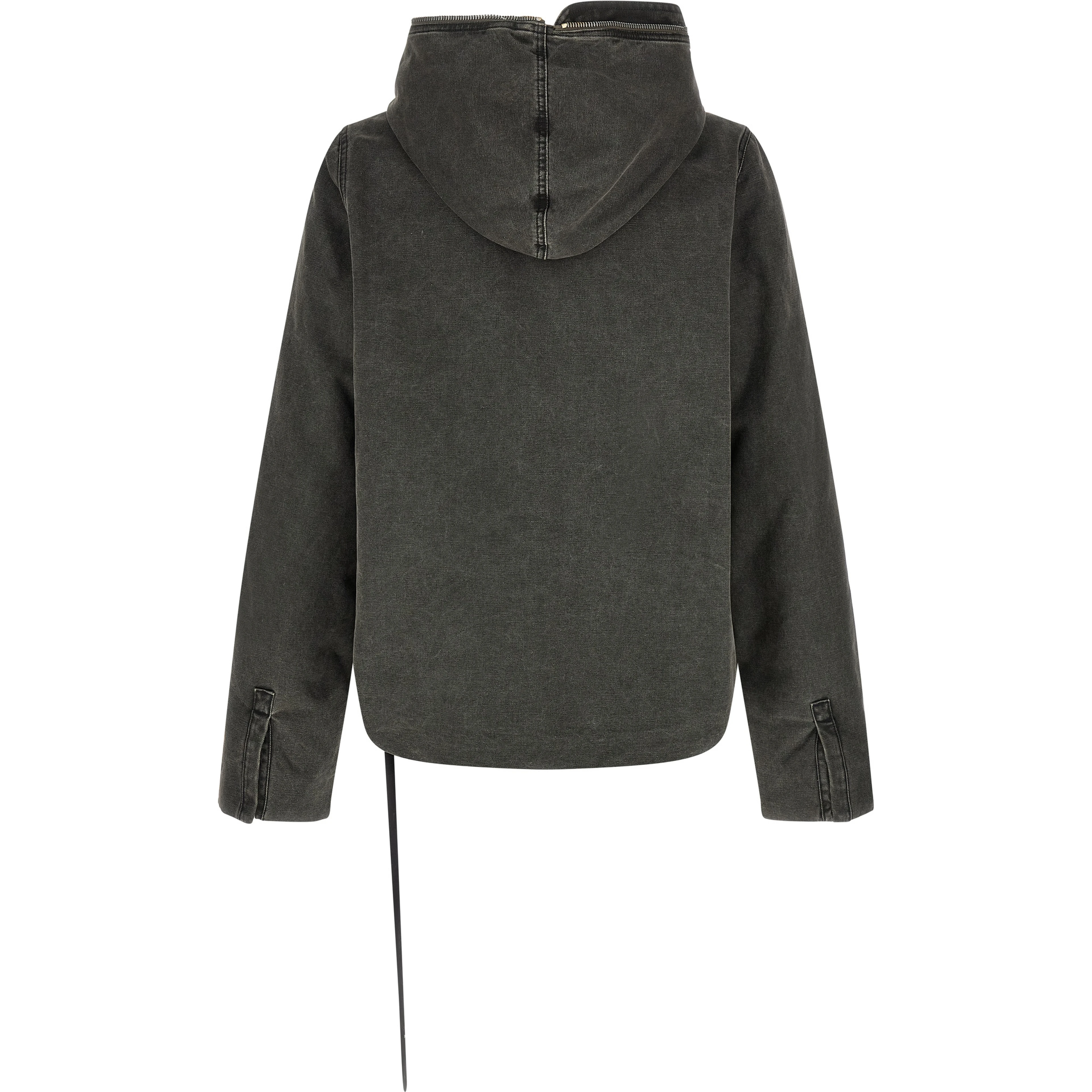 Gray Cotton Full-Length Jacket