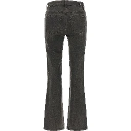 Gray Cotton Straight-Leg Jeans
