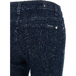 Blue Cotton Bootcut Jeans
