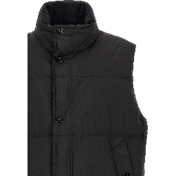 Black Polyamide Sleeveless Jacket