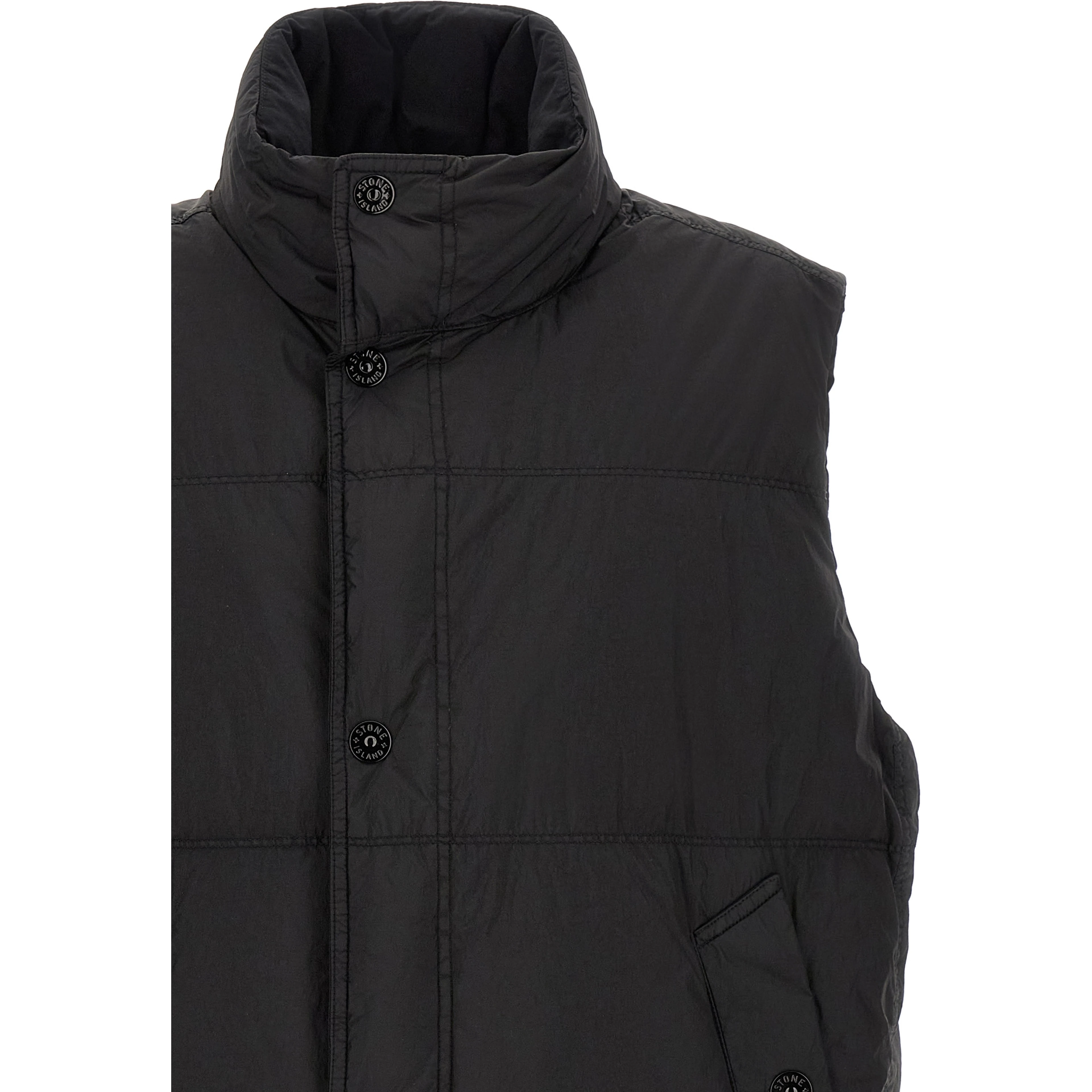 Black Polyamide Sleeveless Jacket