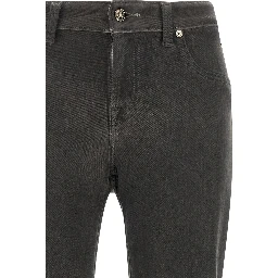 Gray Cotton Straight-Leg Jeans