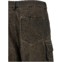 Gray Cotton Cargo Pants