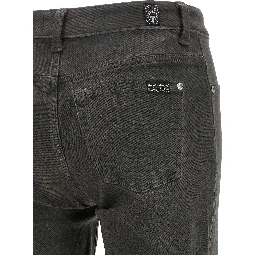 Gray Cotton Straight-Leg Jeans