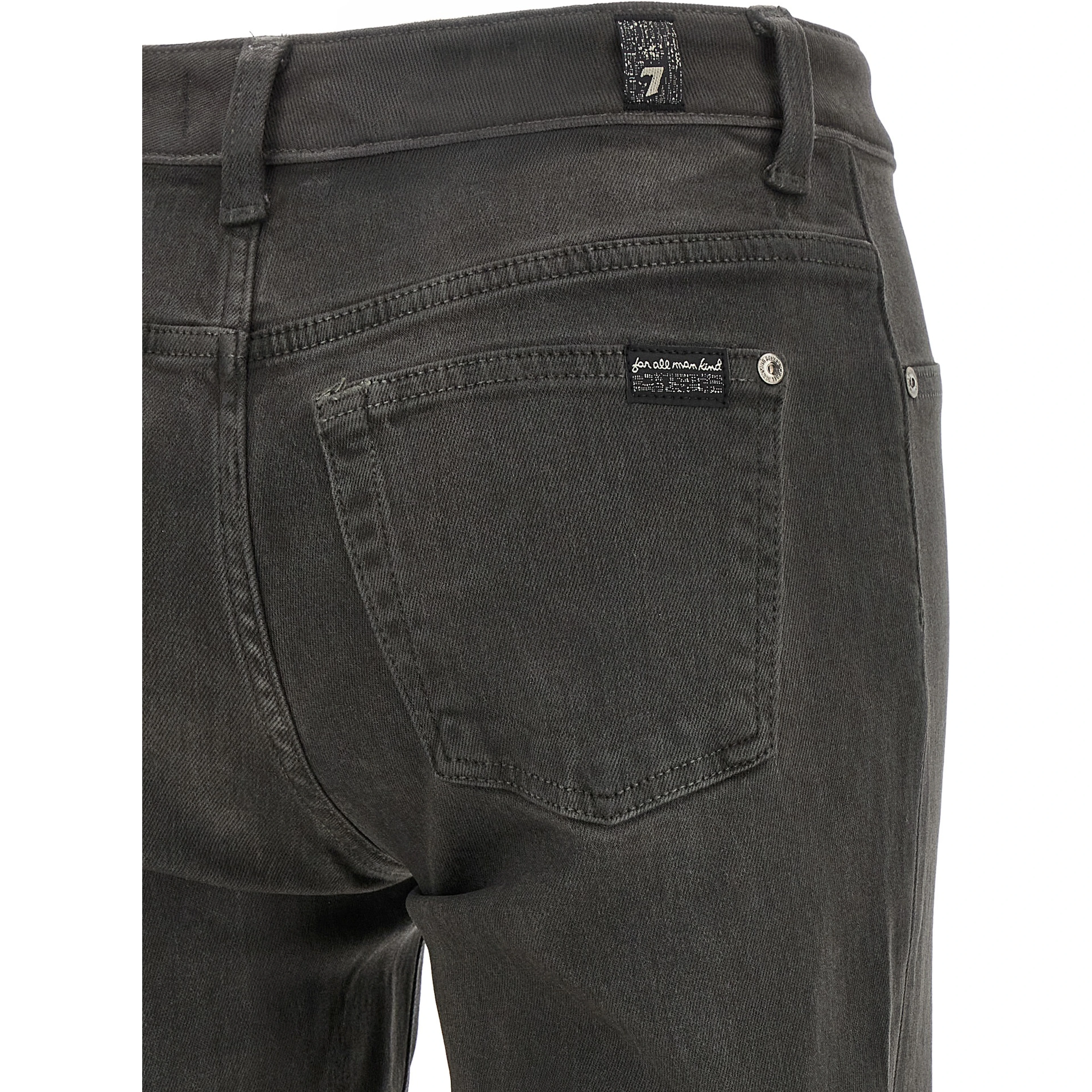 Gray Cotton Straight-Leg Jeans