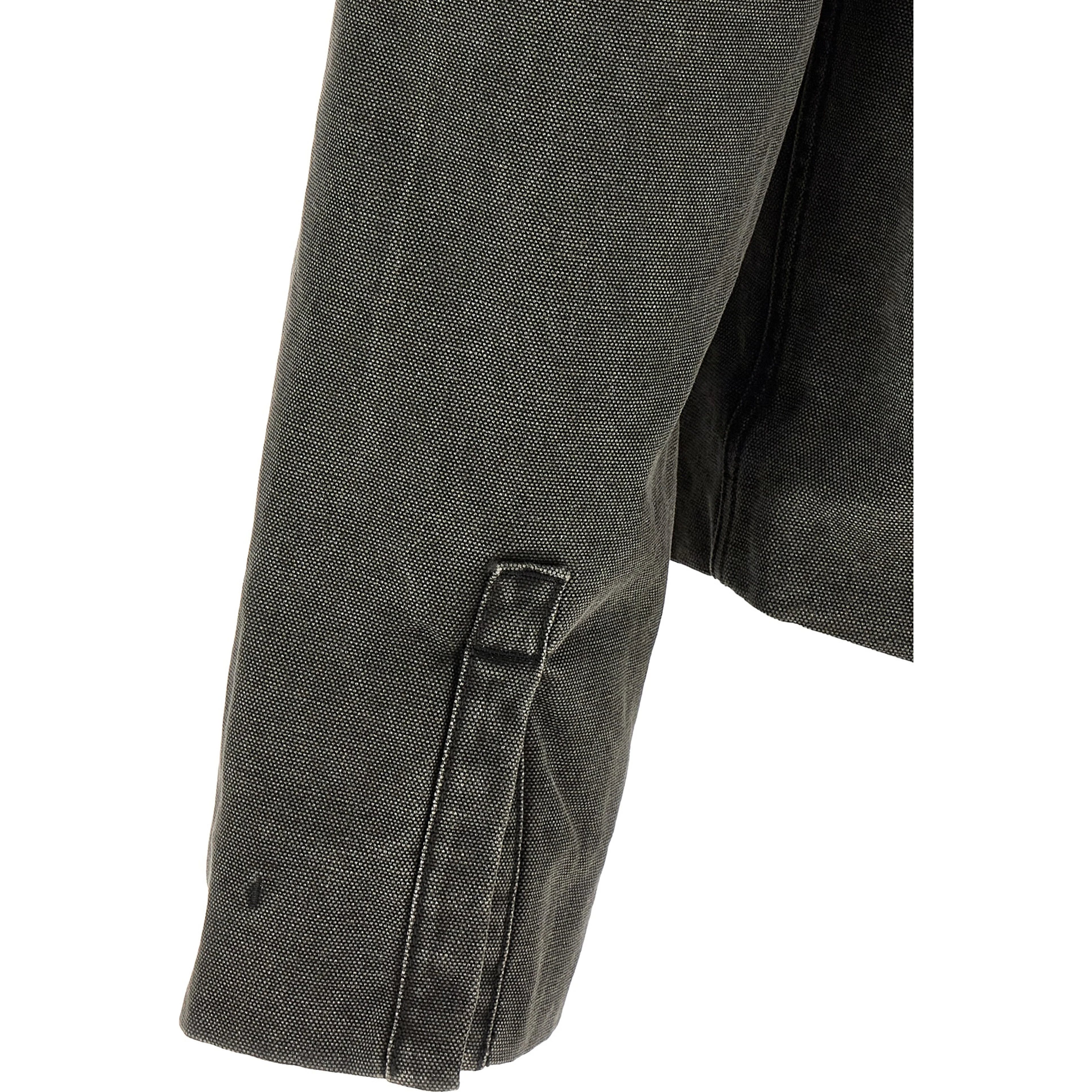 Gray Cotton Full-Length Jacket