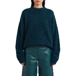 Bottle green Timea mohair fuzzy sweater