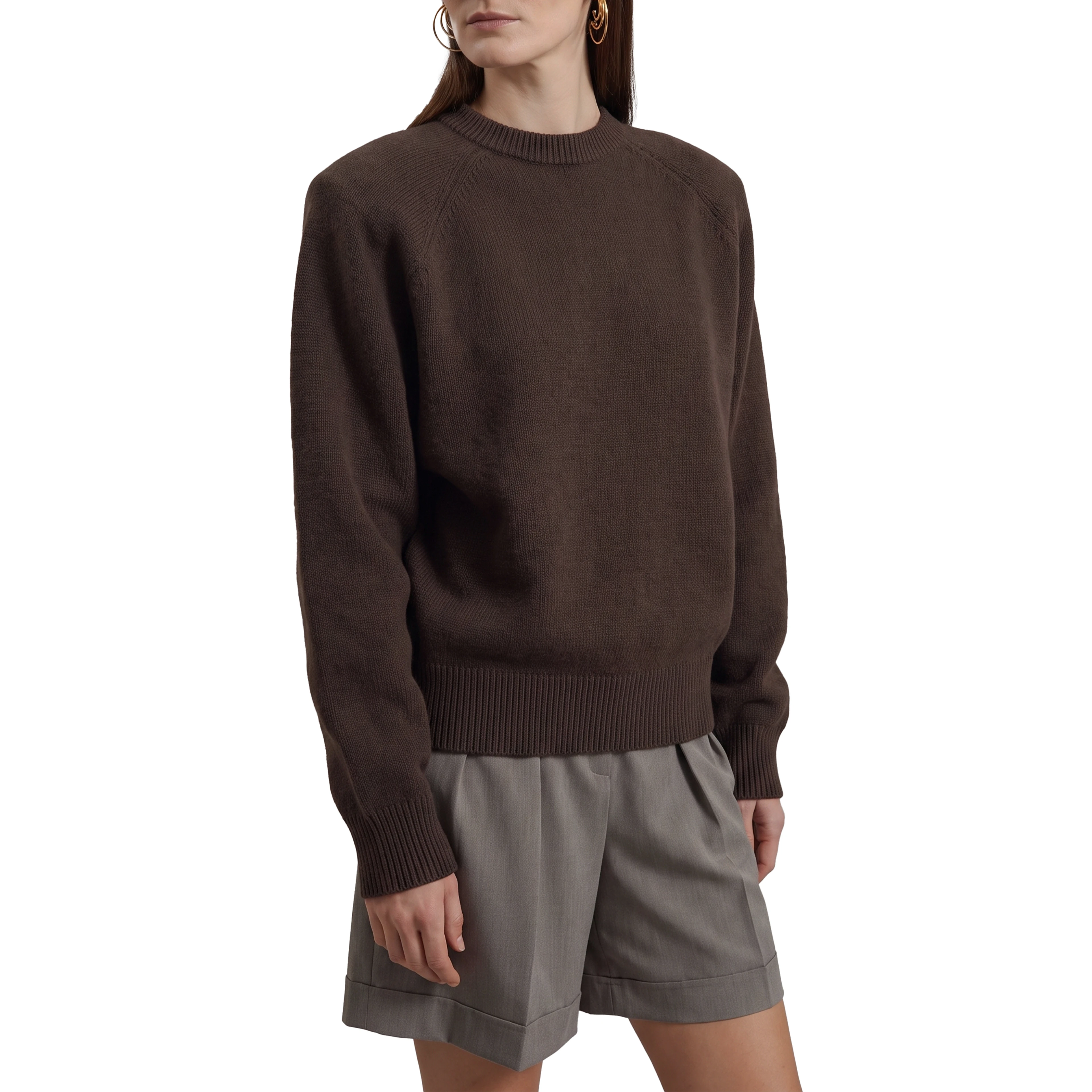 Brown Lina padded sweater