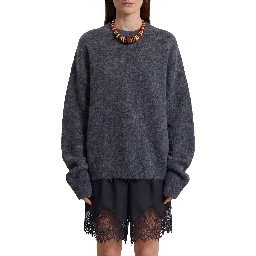Dark grey Timea mohair fuzzy sweater