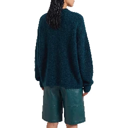 Bottle green Timea mohair fuzzy sweater