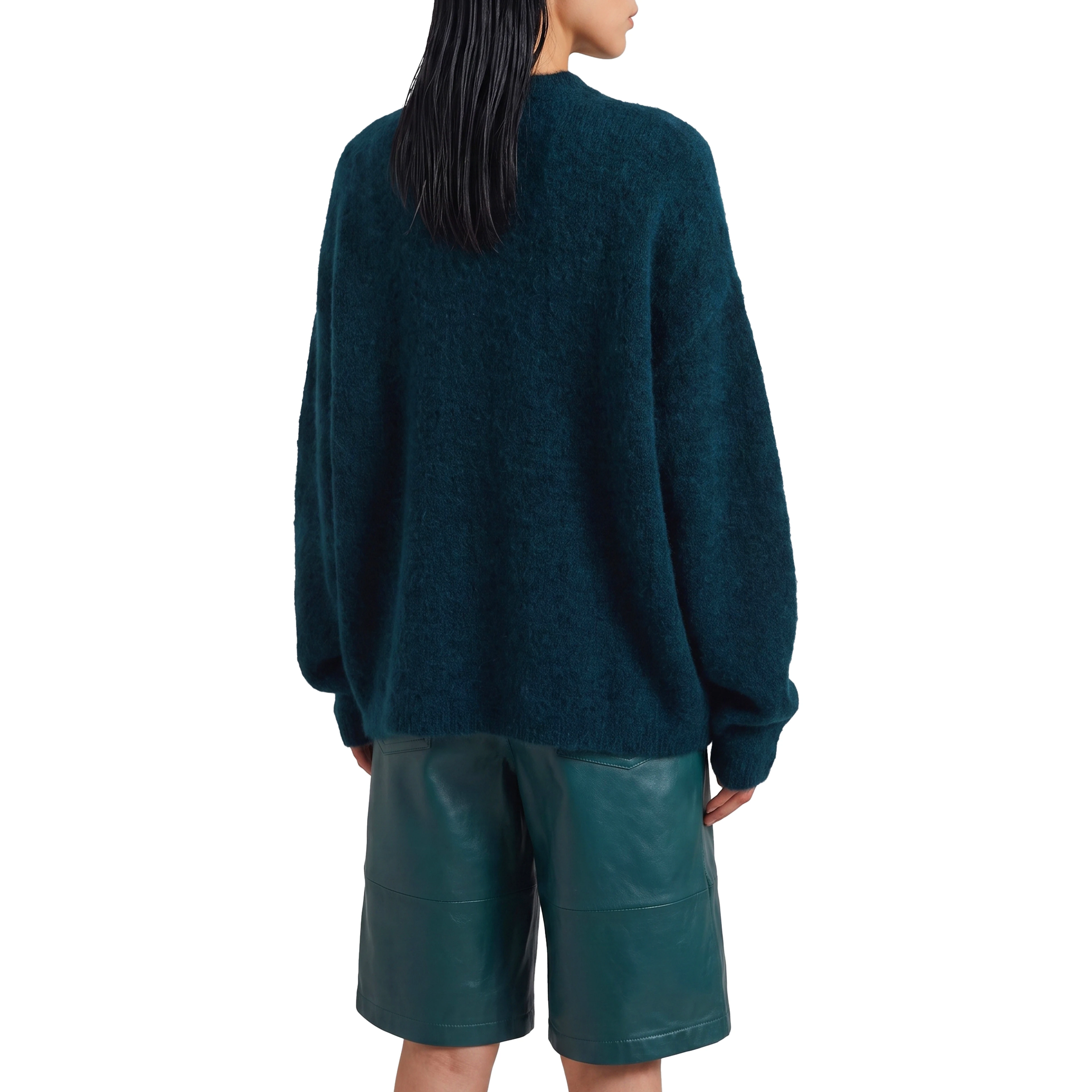 Bottle green Timea mohair fuzzy sweater