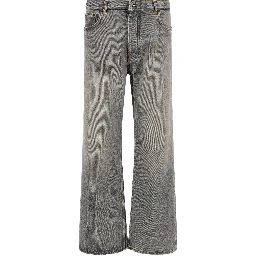 Gray Cotton Relaxed Fit Jeans