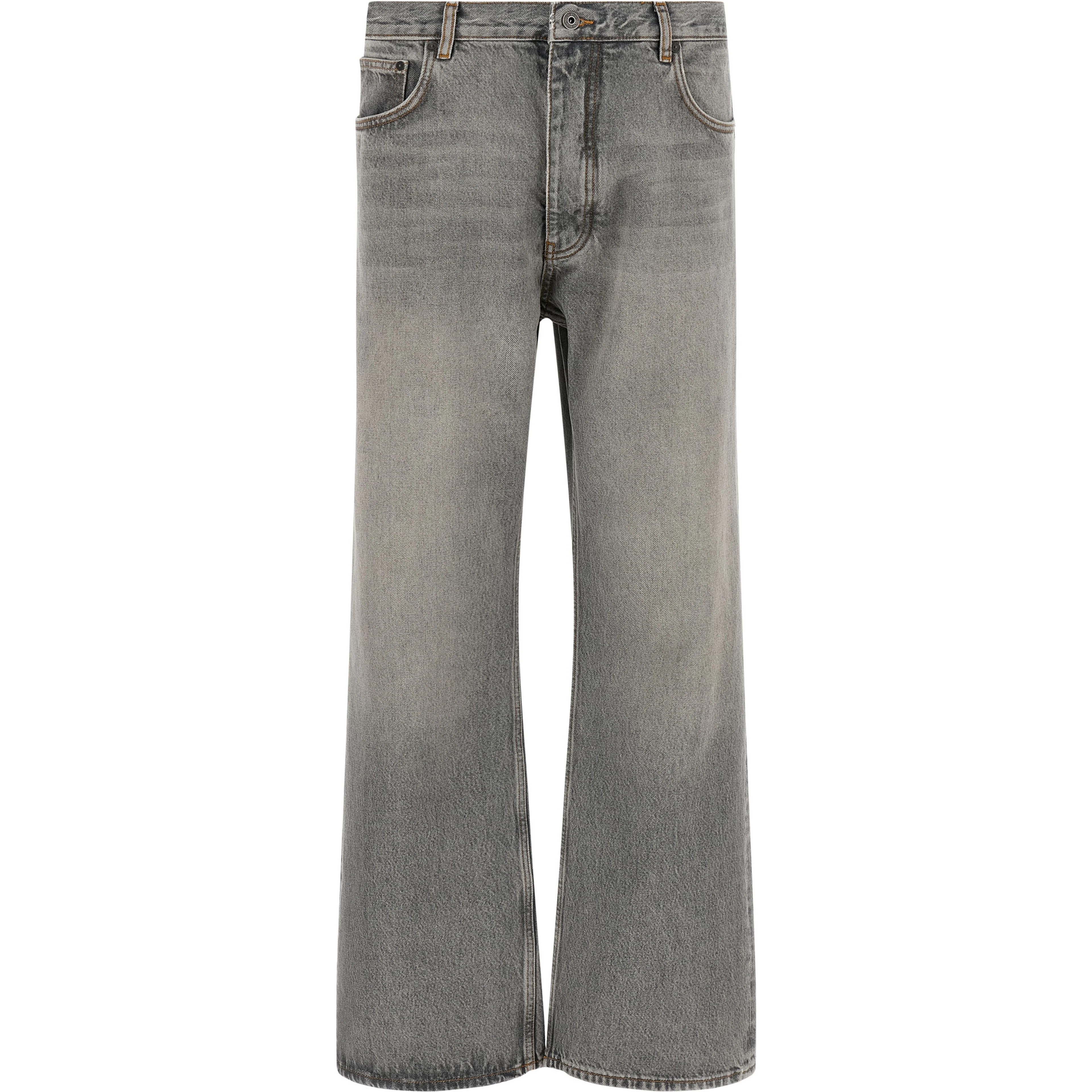 Gray Cotton Relaxed Fit Jeans