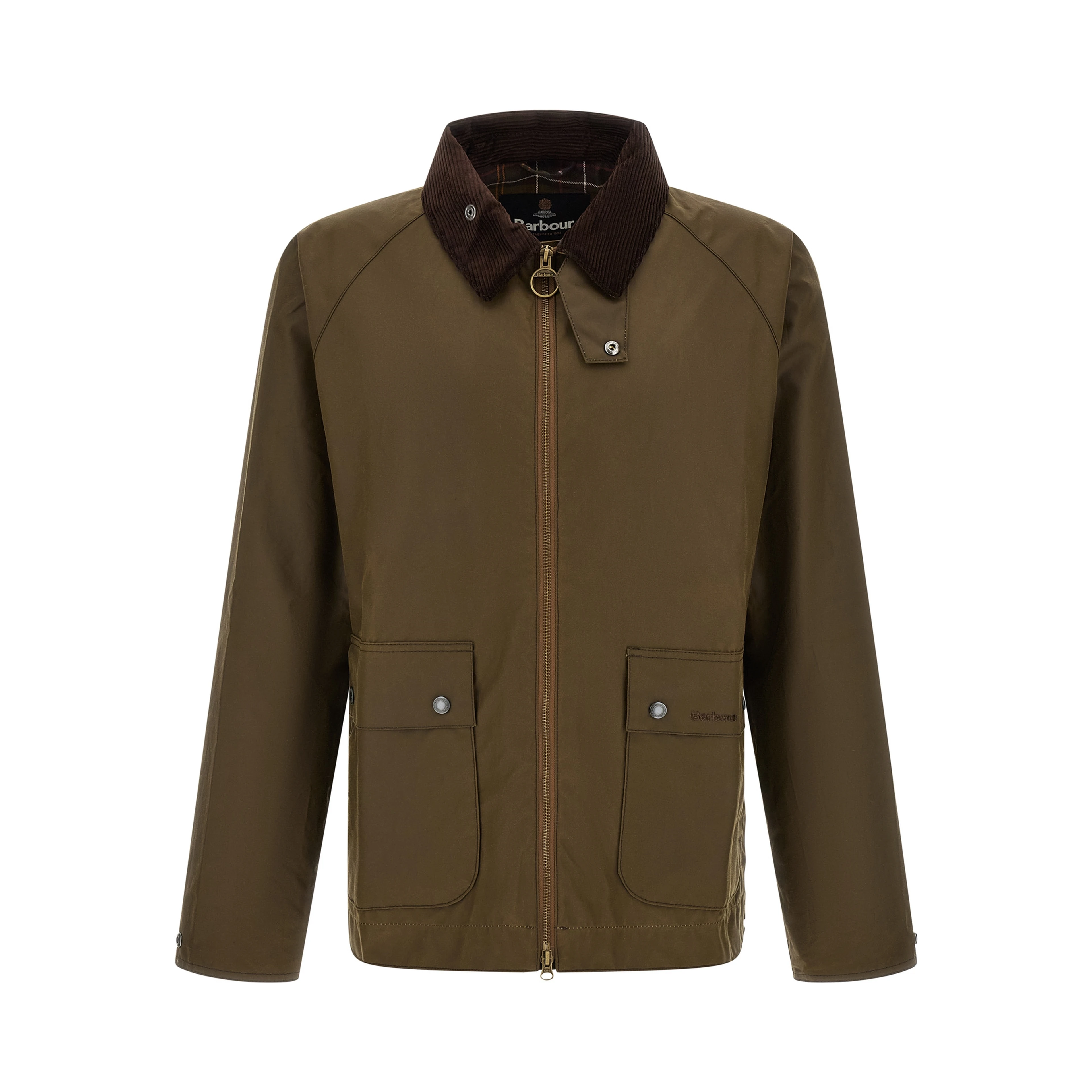 Brown Cotton Full-Length Jacket