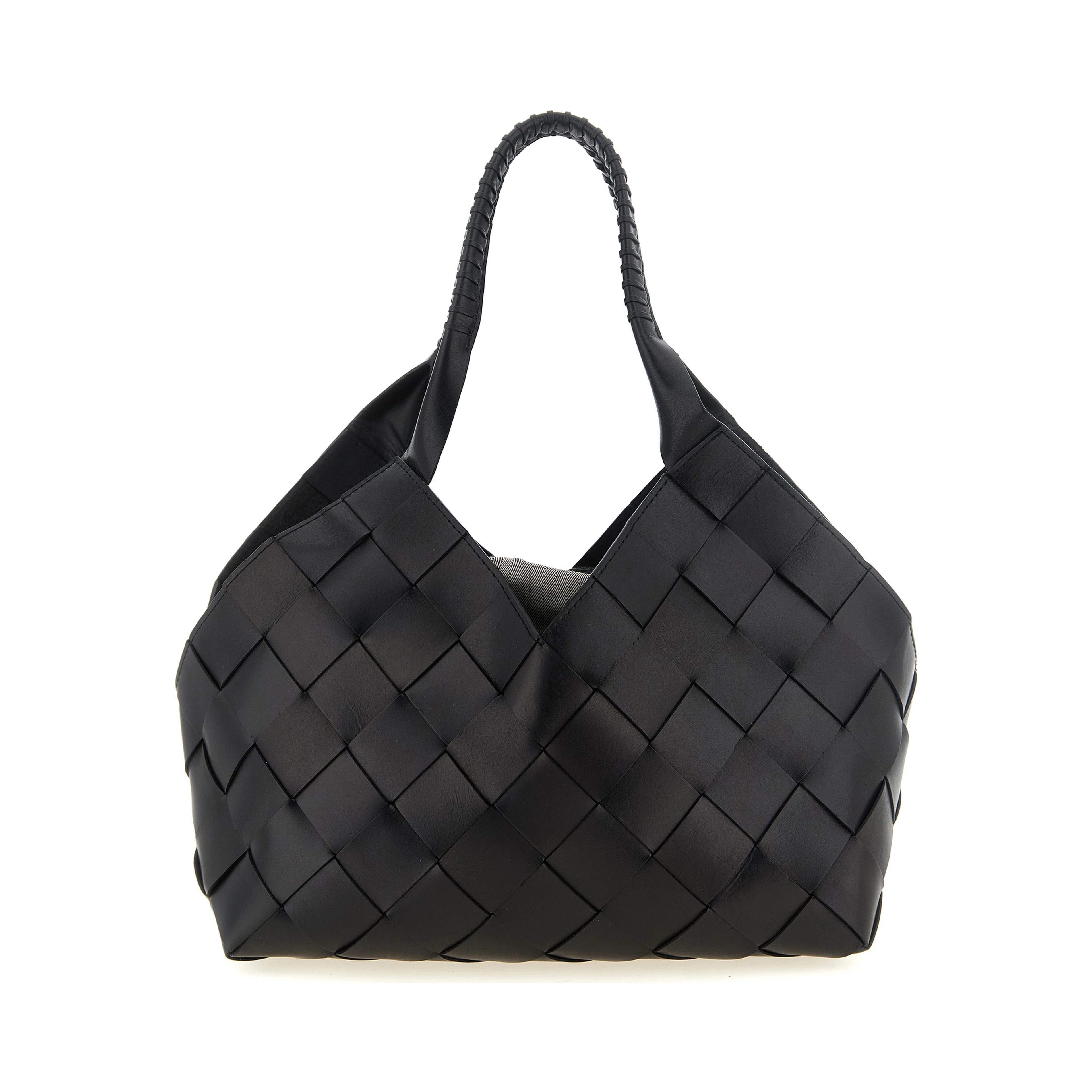 Black Calfskin Shoulder Bag