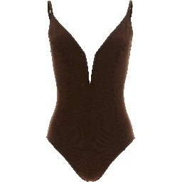 Brown Polyamide One-Piece Swimsuit