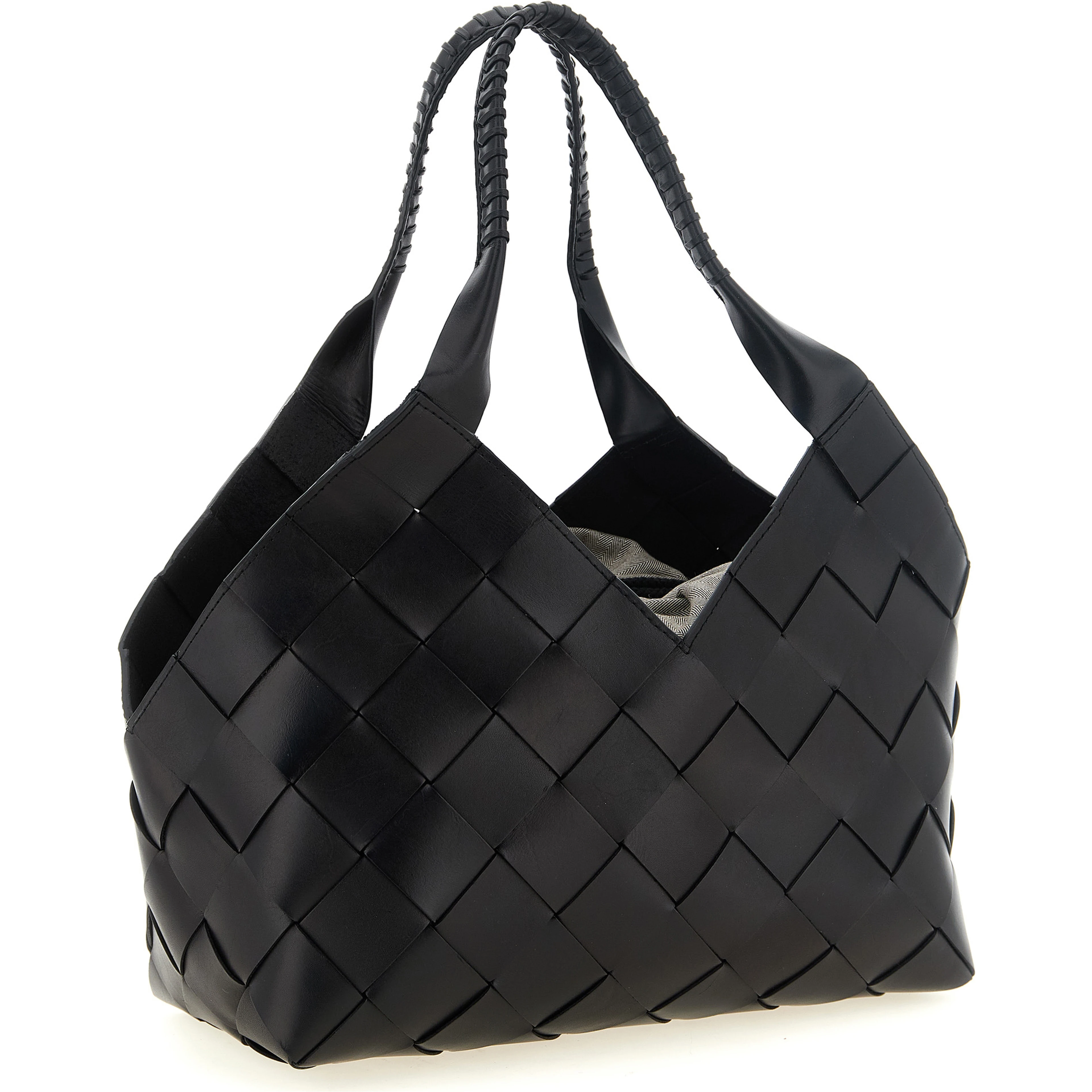 Black Calfskin Shoulder Bag