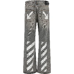 Gray Cotton Relaxed Fit Jeans