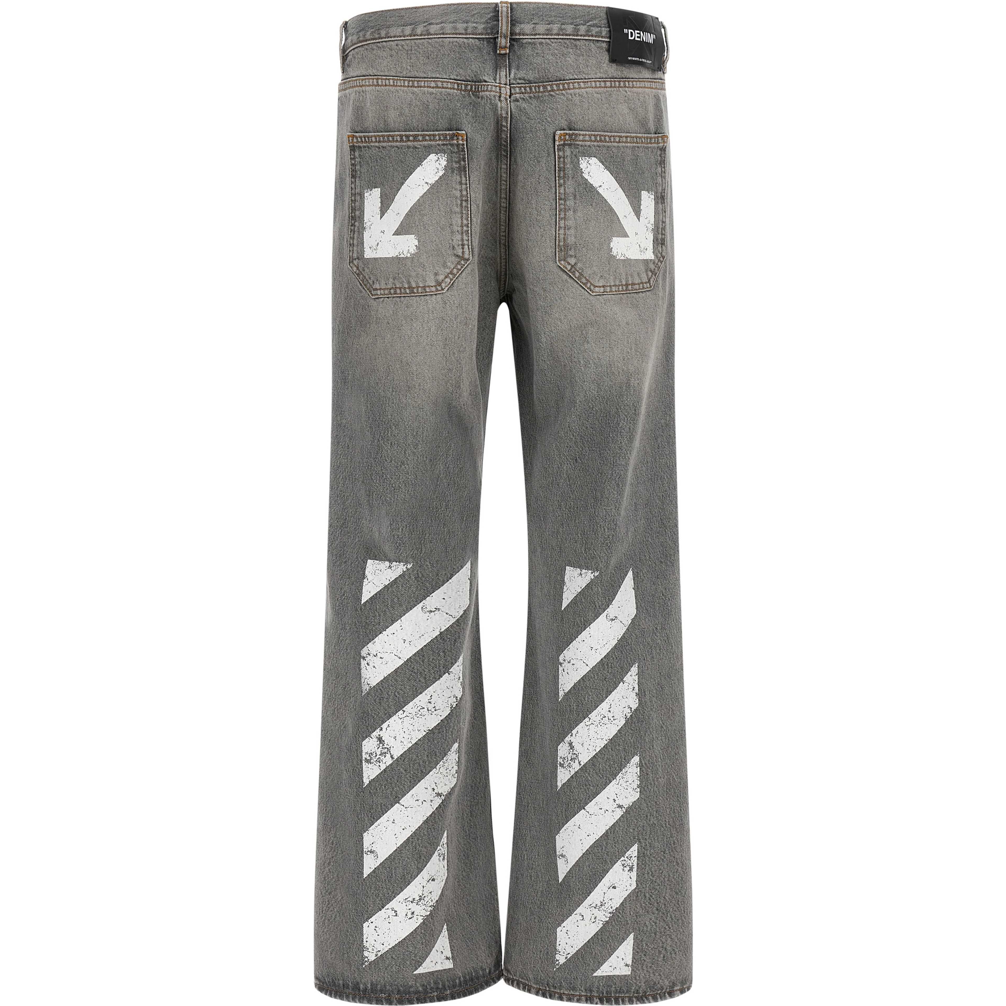Gray Cotton Relaxed Fit Jeans