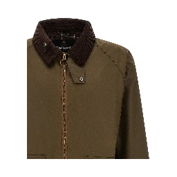 Brown Cotton Full-Length Jacket